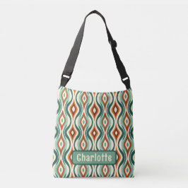 Pfauenmuster Aquamarine Personalisierte Crossbody- Tragetaschen Mit Langen Trägern