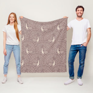 Pfauenmuster Fleecedecke