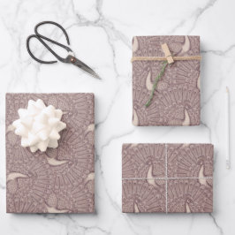 Pfauenmuster Geschenkpapier Set