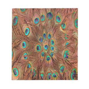 Pfauenmuster Hintergrund Notizblock