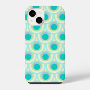 Pfauenmuster Minze Aqua Green iPhone 14 Hülle
