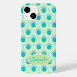 Pfauenmuster Minze Aqua Green Name Case-Mate iPhone Hülle