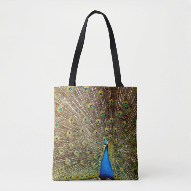 Pfauenmuster Pfauengeflecht Malerei Tier Ar Tasche (Vorderseite)
