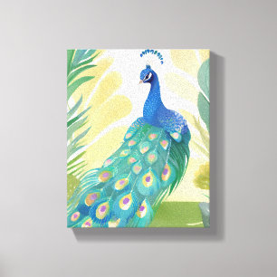Pfauenprinzessin   Aquarell Tier Natur Leinwanddruck