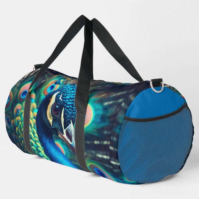 Pfauenprofil Duffle Bag (Rechte Ecke)