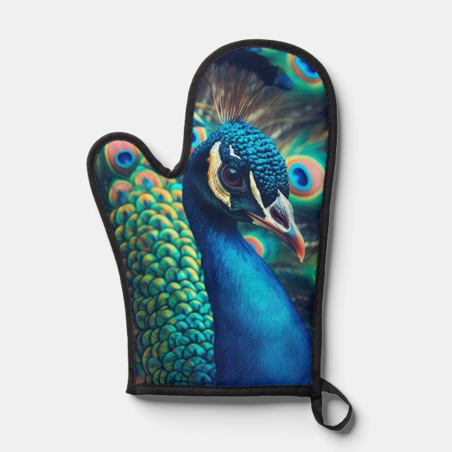 Pfauenprofil Ofenhandschuh (Vorderseite)