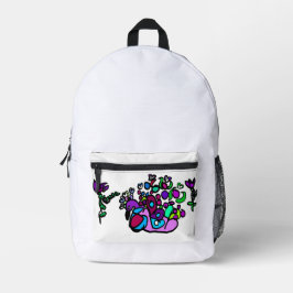 Pfauenpurpur-Rosen Bedruckter Rucksack