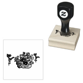 Pfauenpurpurrosen gummistempel
