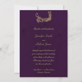 Pfauenregency in Lila Einladung zur Hochzeit
