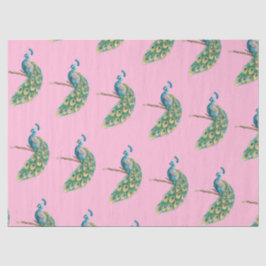 Pfauenreihe Design 3 rosafarbenes Tissue Seidenpapier
