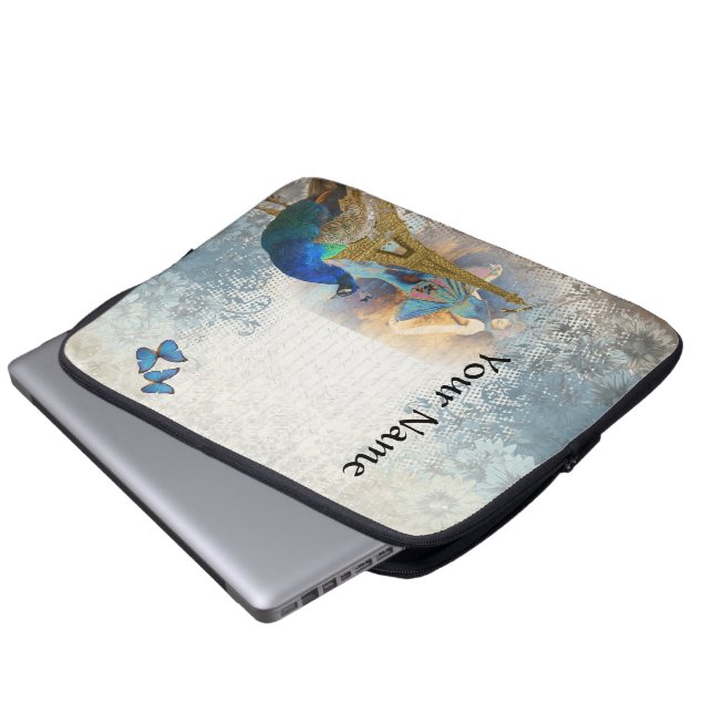 Pfauensammlung Paris Laptopschutzhülle (Vorne Knopf)