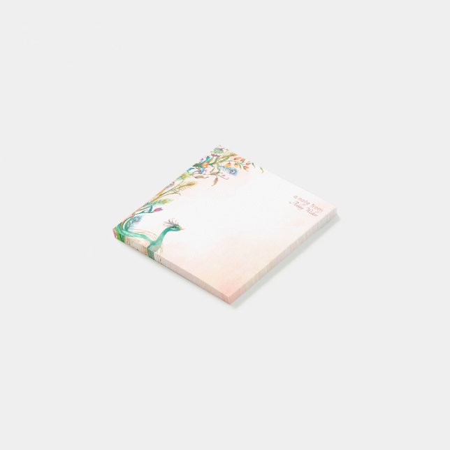 Pfauenschablone für Pastelcreme Post-it Klebezettel (angewinkelt)