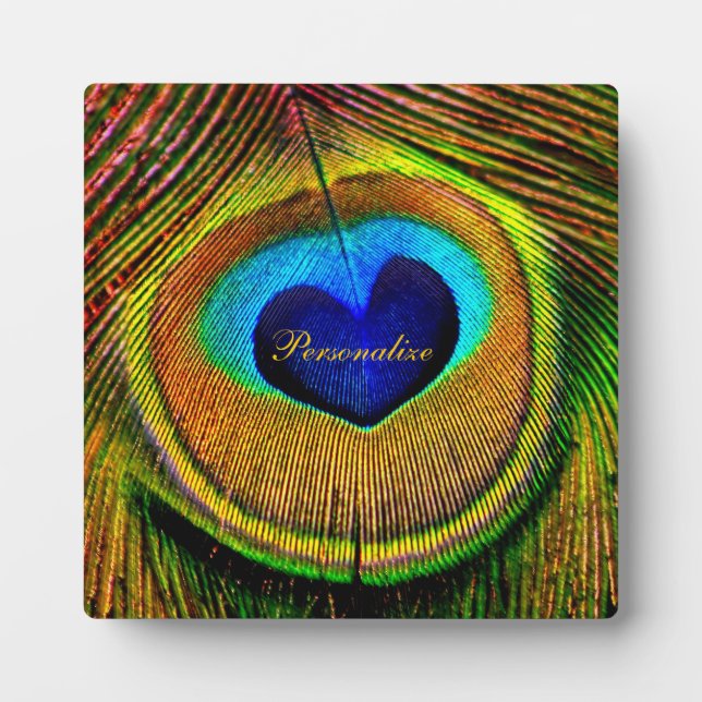Pfauenschaukeln Augen mit Liebe Fotoplatte (Vorderseite)
