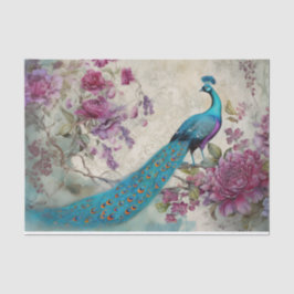 Pfauenvögel farbenfrohe florale Hintergrund Seidenpapier