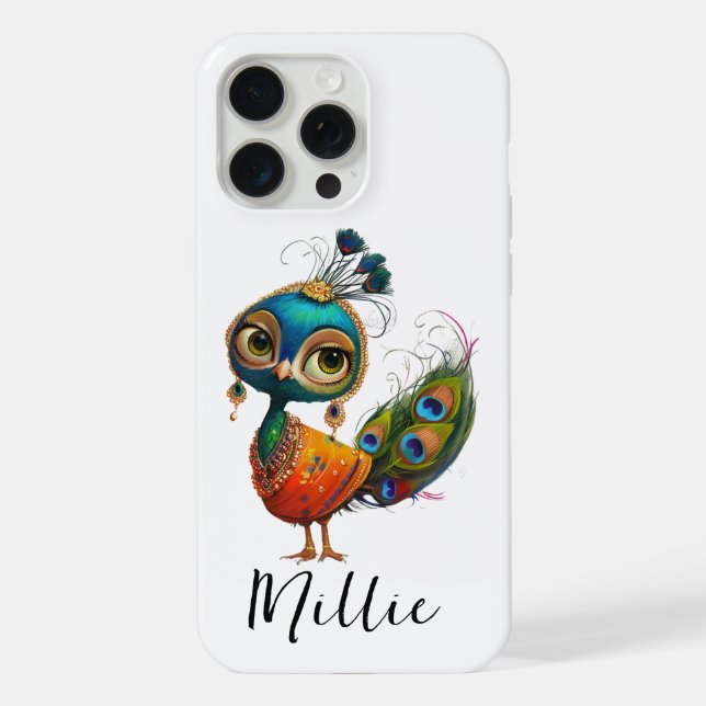 Pfauenvogel iPhone 15 Pro Max Hülle (Rückseite)