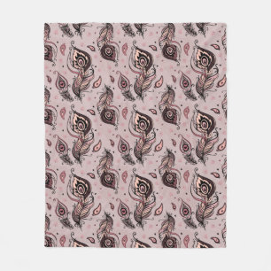 Pfaufedermuster Fleecedecke