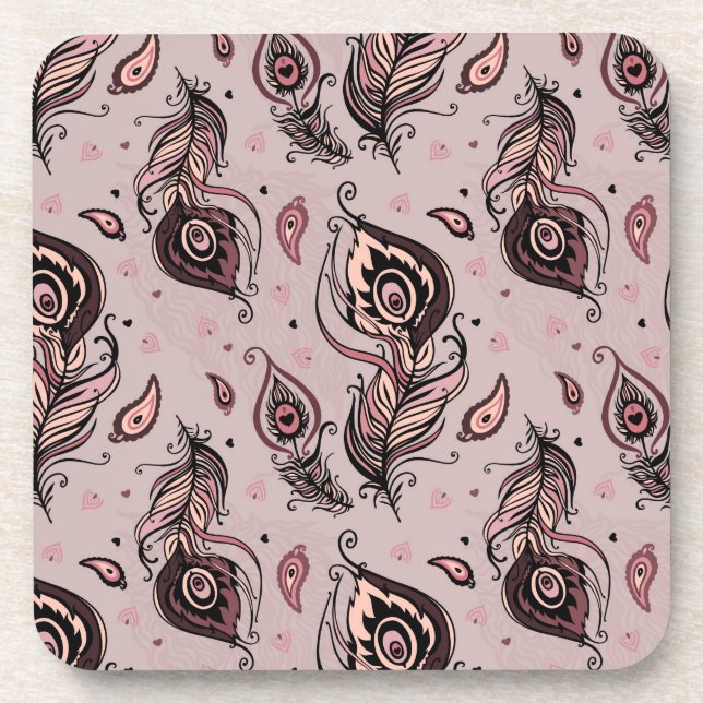 Pfaufedermuster Untersetzer (Vorderseite)