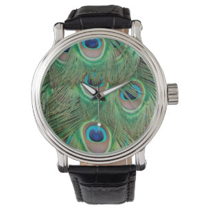Pfaugefieder Armbanduhr