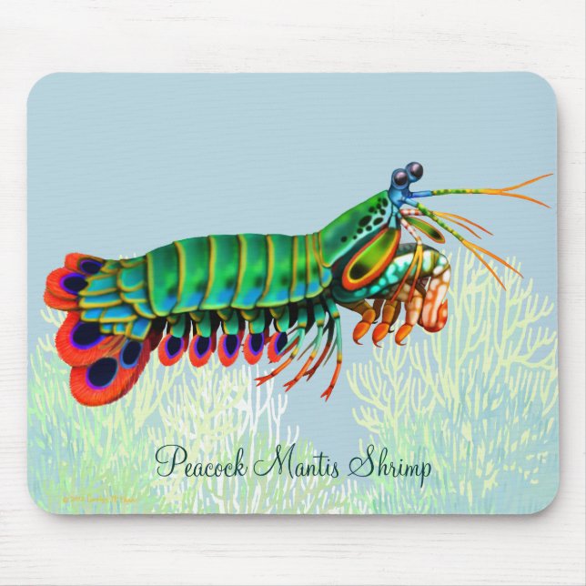 Pfaumantis-Garnele-Riff-Tier Mousepad (Vorne)