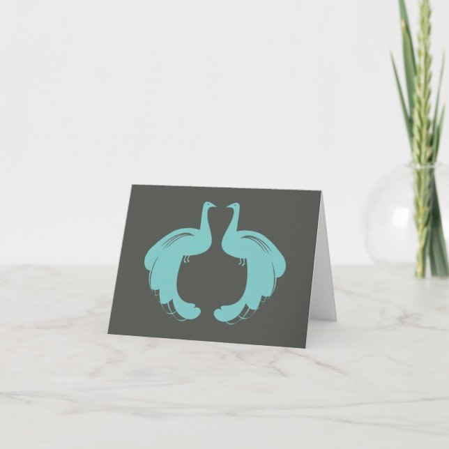 PFAUS im AQUA Notecard Karte (Vorderseite)