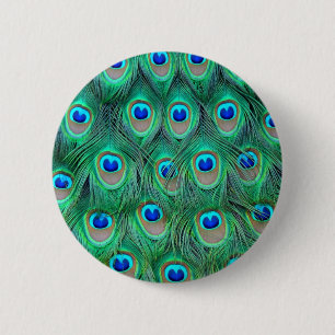 Pfautierdruck - Federn Button
