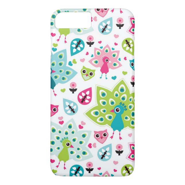Pfauvogel und -eule Case-Mate iPhone hülle (Rückseite)