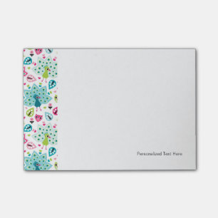 Pfauvogel und -eule post-it klebezettel