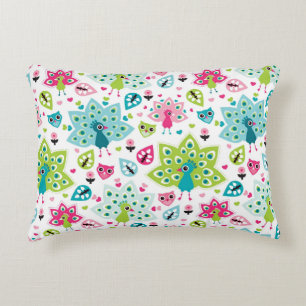 Pfauvogel und -eule zierkissen