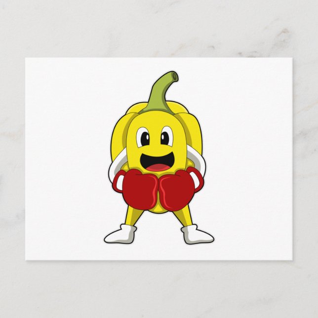 Pfeffer als Boxer mit Boxhandschuhen Postkarte (Vorderseite)