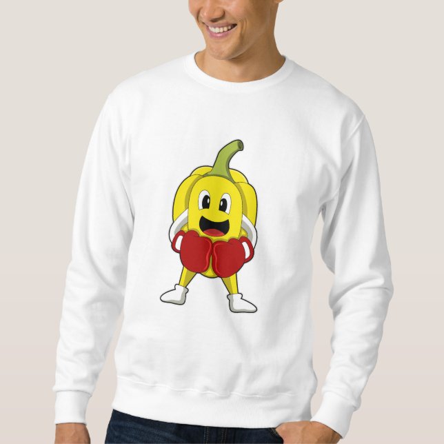 Pfeffer als Boxer mit Boxhandschuhen Sweatshirt (Vorderseite)