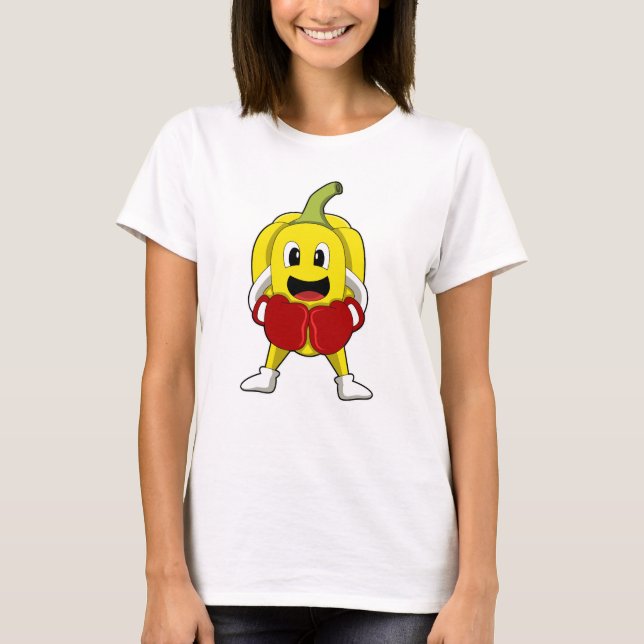 Pfeffer als Boxer mit Boxhandschuhen T-Shirt (Vorderseite)