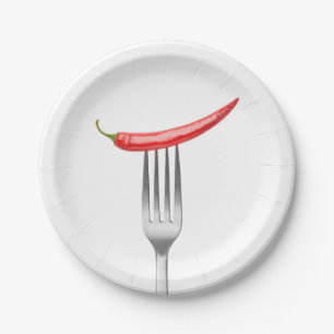 Pfeffer auf Gabel Pappteller