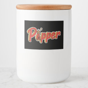 Pfeffer, Aufkleber für Lebensmittelbehälter, von N