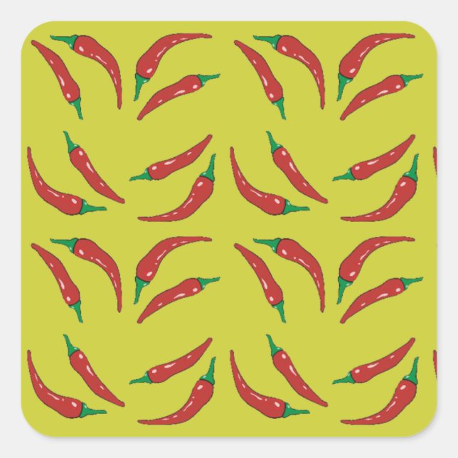 Pfeffer, Chili Quadratischer Aufkleber (Vorderseite)