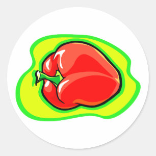 Pfeffer Habanero auf hellem Gelb green.png Runder Aufkleber
