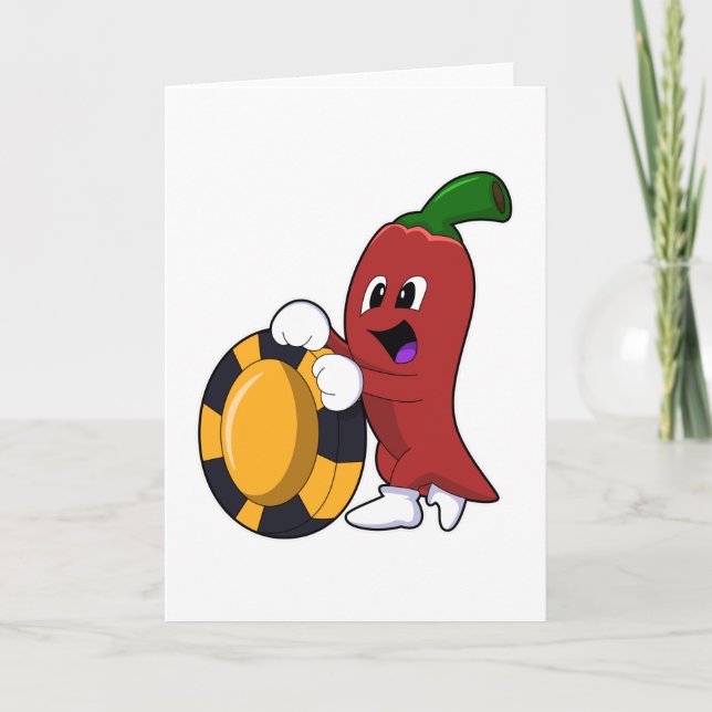 Pfeffer im Poker mit Poker-Chips Karte (Vorderseite)