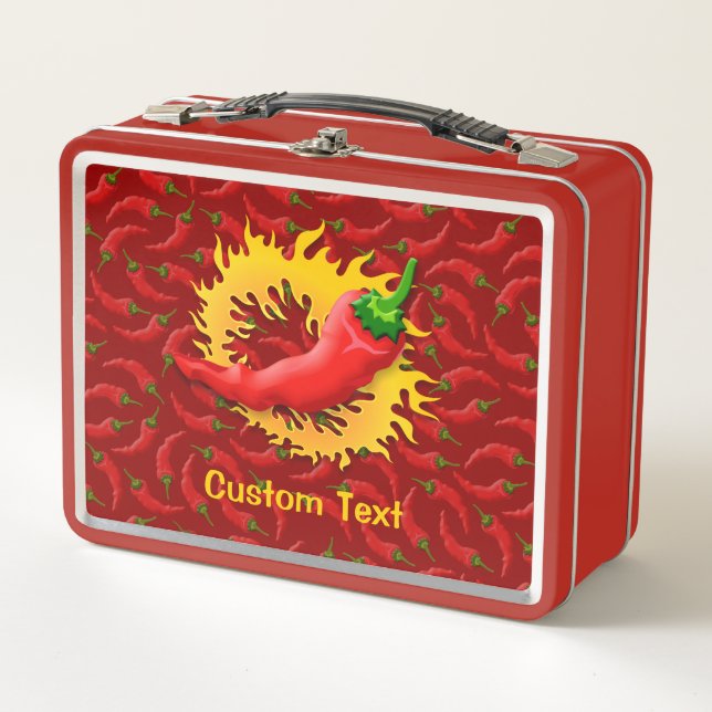 Pfeffer mit Flame Metal Lunch Box (Vorderseite)