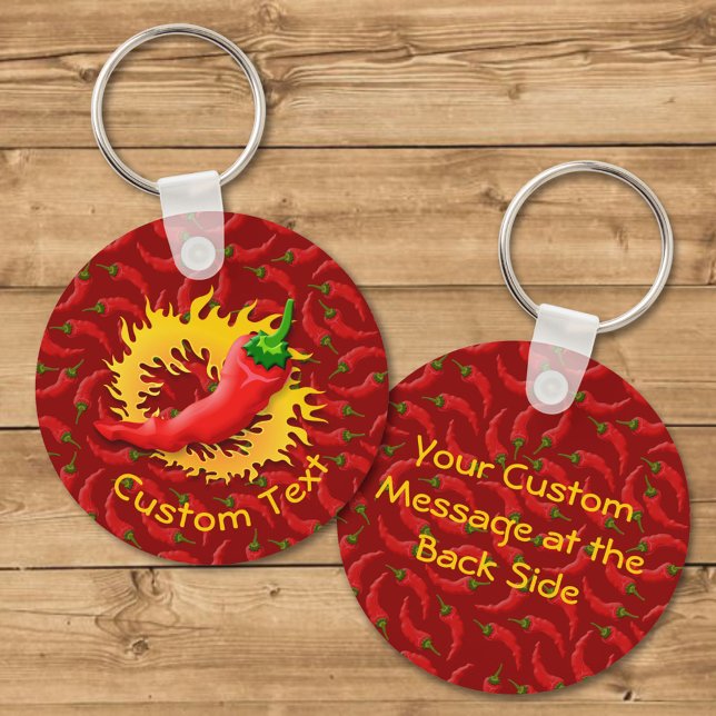 Pfeffer mit FlammenSchlüsselanhänger Schlüsselanhänger (Von Creator hochgeladen)