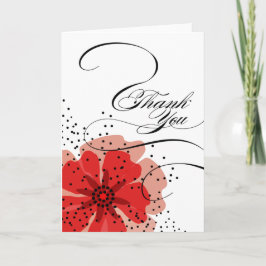 Pfeffer-Mohnblumen danken Ihnen Rot 2 Dankeskarte