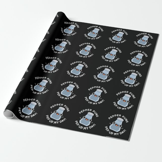 Pfeffer Pep Up My Day Funny Food Puff Dark BG Geschenkpapier (Ungerollt)
