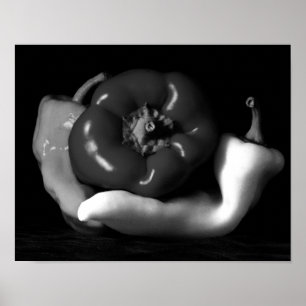 Pfeffer-Trio Nahaufnahme Schwarz-Weiß-Fotografie Poster
