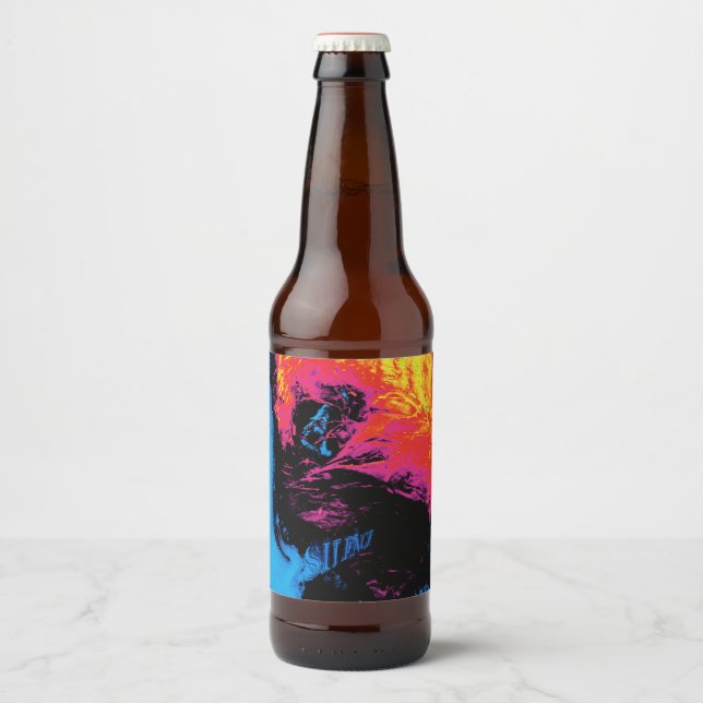 Pfeffer und Kunststoffschall Bierflaschenetikett (Vorderseite)