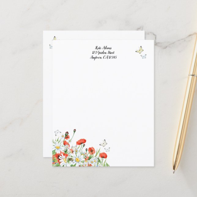 Pfeffer, Wildblumen und Schmetterlingsgestüt (Vorderseite/Rückseite Beispiel)