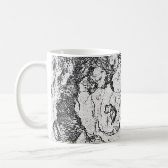 Pfefferkuchen, handgezeichnet, Blume mit Blumenmot Kaffeetasse (Links)