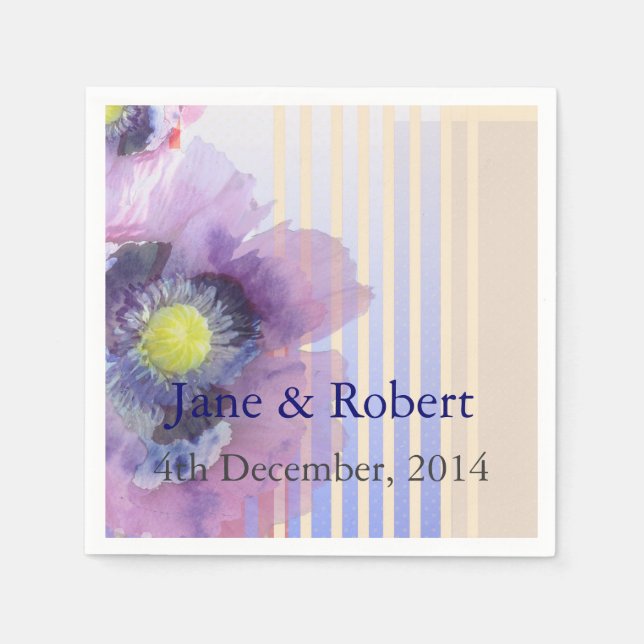 Pfefferkuchen in Wasserfarbenhochzeit Serviette (Vorderseite)