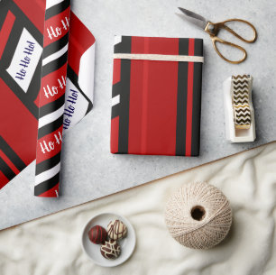 Pfefferminz-Abstrakt-Streifen-Design 1 Ho Ho Ho! Geschenkpapier