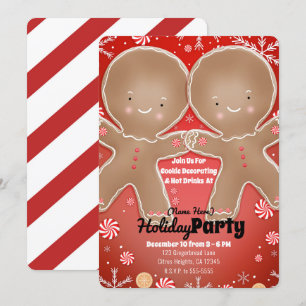Pfefferminz-Gingerbread-Mann-Winterparty Einladung