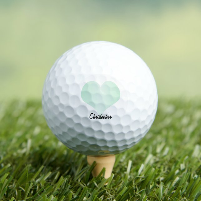 Pfefferminz-Herz-Design personalisiert Golfball (Insitu T-Shirt)