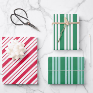 Pfefferminz-Streifen-Geschenkpapier Geschenkpapier Set