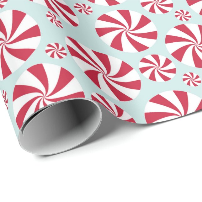 Pfefferminz-Strudel-Süßigkeits-Weihnachten und Geschenkpapier (Rolleneckpunkt)